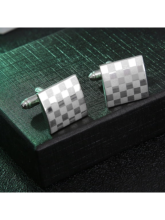 1 Pair Silver Alloy Cufflinks for Graduation Style Enhancement