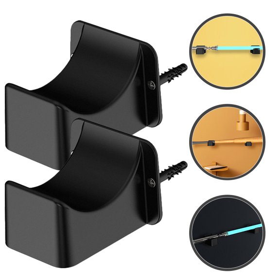 PAMINGONO 1 Pair Sword Holder Wall Mount Black ABS for Collector Protection