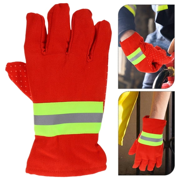 PAMINGONO 1 Pair Work Gloves with Fireproof and Slip-resistant Functions for Firefighters and Industrial Workers