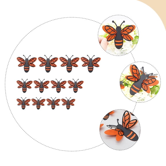 PAMINGONO Bee Wall Stickers Decor Black Iridescent 1 Set 12X10.5X0.1in