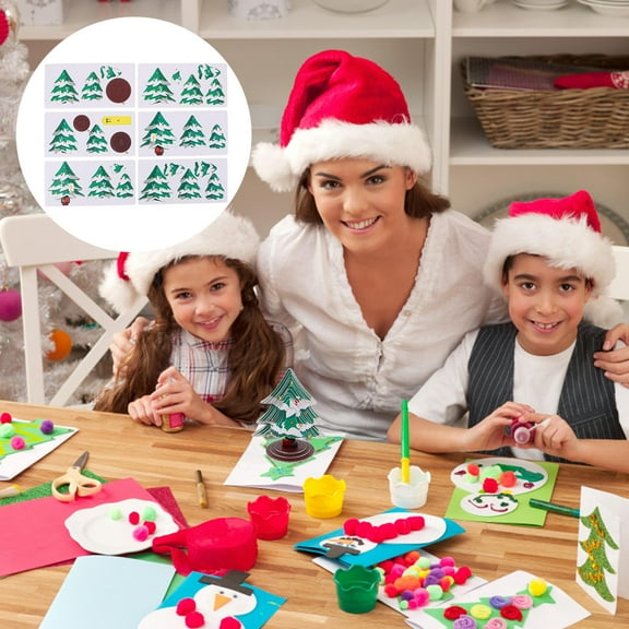 PAMINGONO 1 Set 8X6X3 5In Multi Colored 3D Puzzle Christmas Tree Model for DIY Crafts