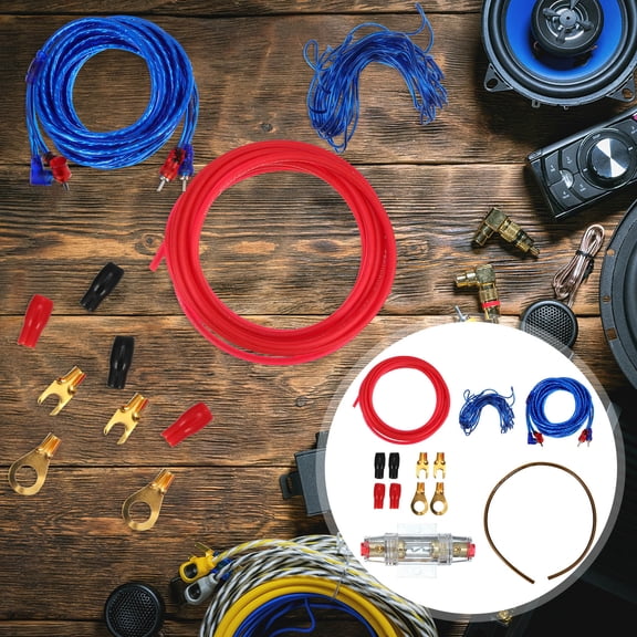 PAMINGONO 1Set Amplifier Installation Wiring Kit with Matte PVC Flexible Cable for Car
