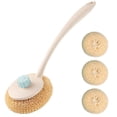 thumbnail image 1 of PAMINGONO Kitchen Dishwashing Brush Ergonomic Handle 1 Set (1 Brush + 3 Replacement Heads) Beige, 1 of 8
