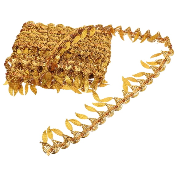 PAMINGONO Cuttable Costume Trim Golden Polyester Silk 1 Set 3576.30X1.97X0.08in