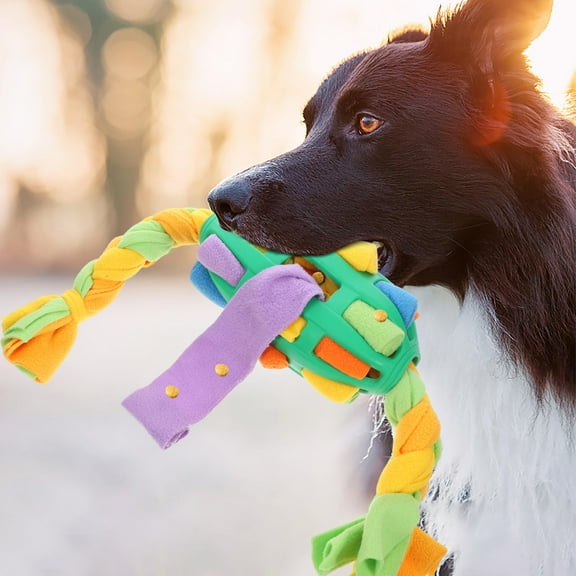PAMINGONO 1 Set Fun Dog Toys Snuffle Ball Toy TPR Polar Fleece for Puppies Mental Stimulation 23.6x4.3x4.3in