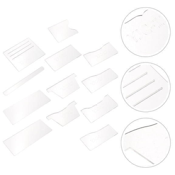 PAMINGONO White Acrylic Straightedge Wallet Template Set for Crafting, Projects, Handmade Art and Design Creations