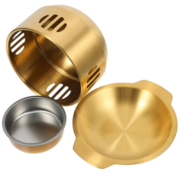 PAMINGONO 1 Set Stainless Steel Heat Retention Cooking Pot With Stove Rack For Kitchenware 11.8x5.8x3.5in