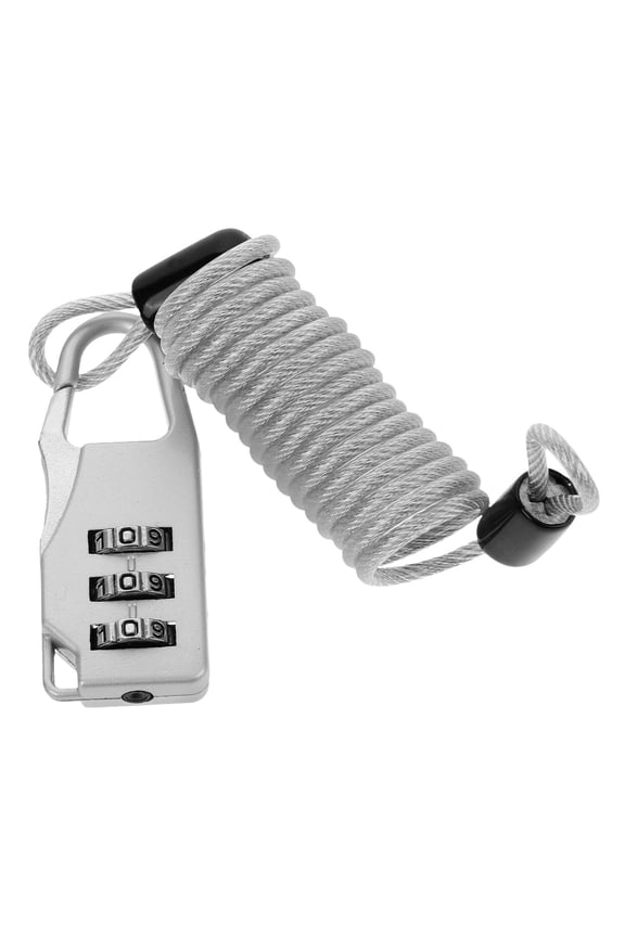 1 Set Steel Pvc Wire Rope Lock for Luggage and Backpacks