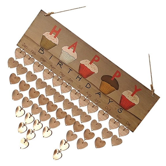 PAMINGONO 1 Set Birthday Dates Wall Decor Wooden Calendar Multi Colored Hanging Signs for Family Gatherings