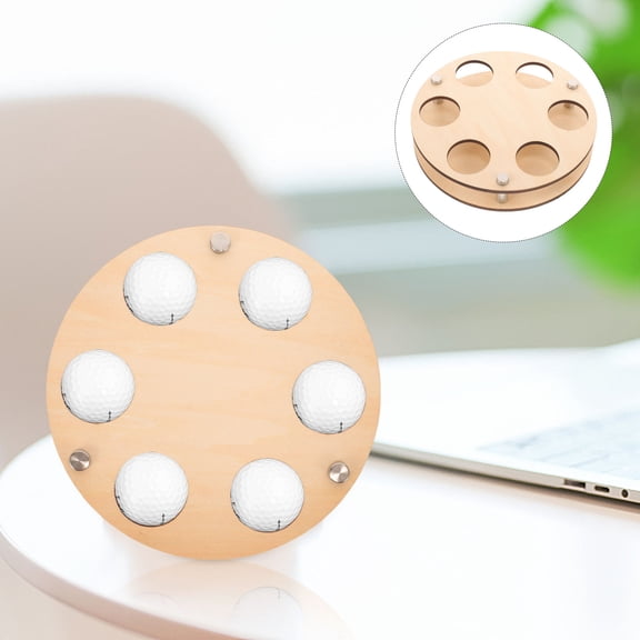 PAMINGONO 1 Set Wood Golf Ball Case for Storage and Display Brown Round Household Compact 11.8x7.9x0.4in