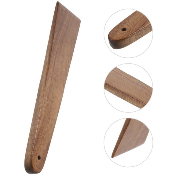 PAMINGONO 1 Set Wood Spatula Slotted Turner Kitchen Cooking Tool Light Brown 11.79X2.16X0.79in