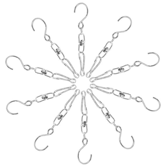 PAMINGONO 10-Pack Outdoor Rotating Wind Chime Hooks for Garden, Patio, Porch Decor Accessories