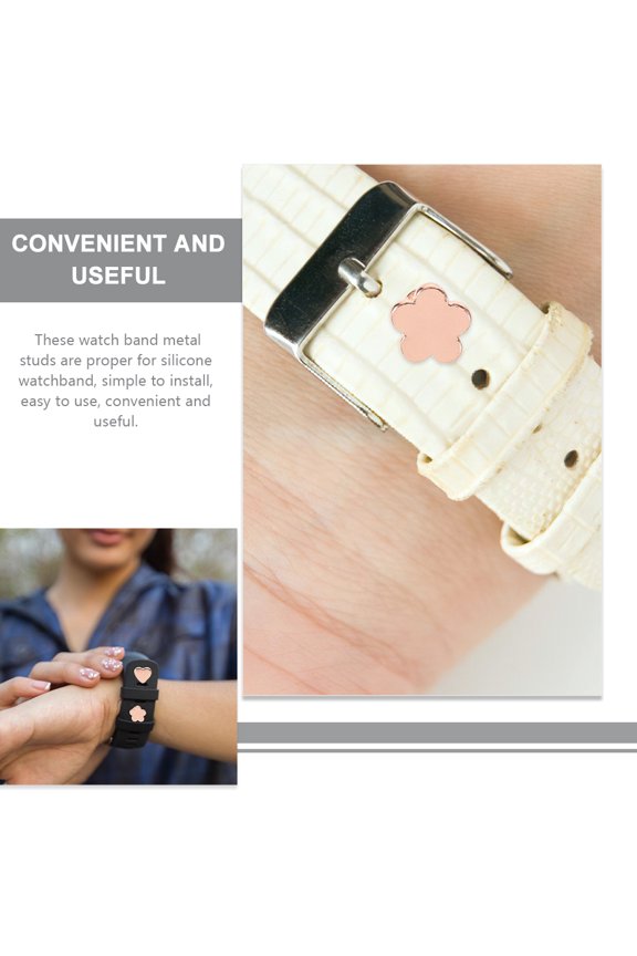 10 Pcs Watch Charm Set in Rose for Watch Strap Daily Use