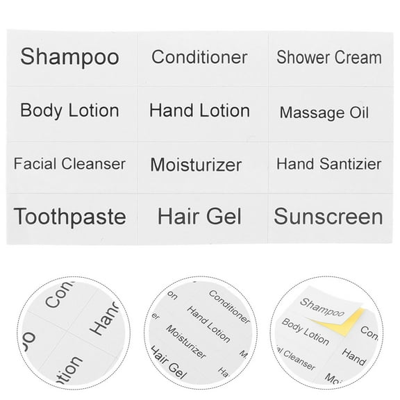 PAMINGONO 10 Sheets Cosmetic Labels for Travelers Sub-bottle Stickers with Organization Function