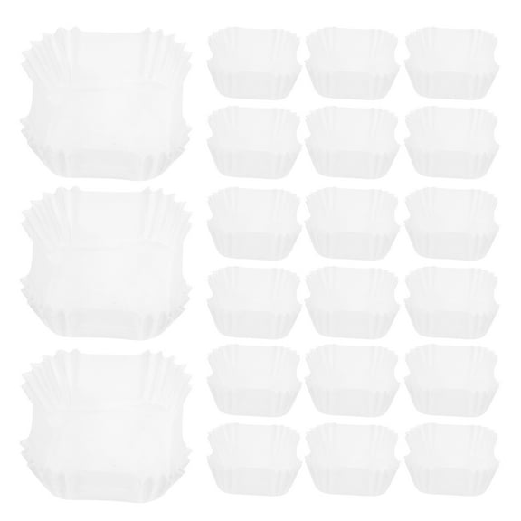 PAMINGONO 1000Pcs Square Muffin Cups for Baking Cupcakes Muffins in White Paper