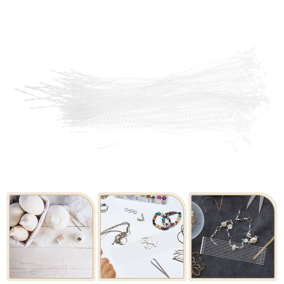 PAMINGONO 1000pcs Beaded Loop Tag Fasteners for Clothing Labels, 20cm Plastic