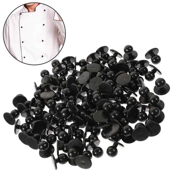 PAMINGONO 100Pcs Practical Black Plastic Buttons for Suit Clothes Easy to Use Replacement Buttons