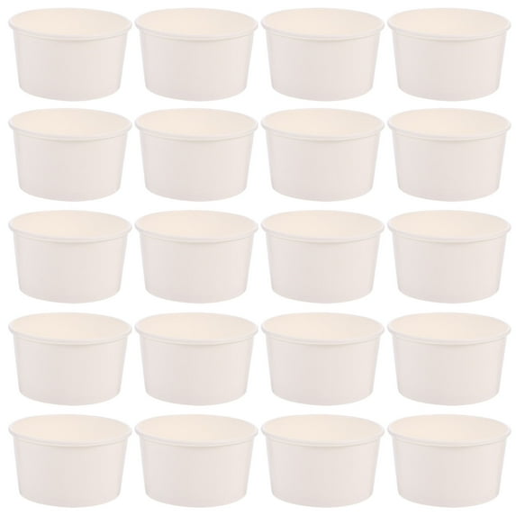PAMINGONO 100Pcs Chocolate Mousse Cups White Paper Simple Design Snack Bowls Dessert Serving
