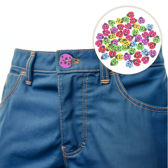 PAMINGONO Durable Wooden Ladybug Buttons 2 Holes for Sewing and Embellishments 100Pcs