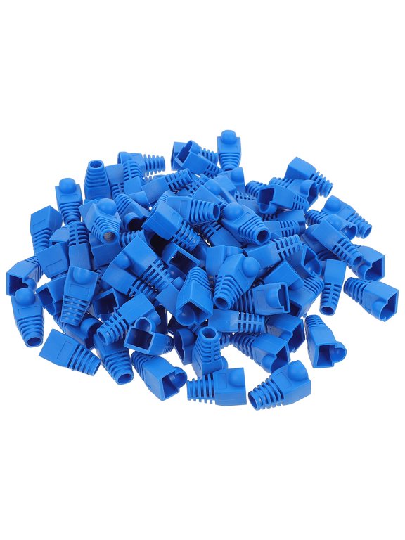 100pcs Plastic Connector Boots Cap for Rj45 Cable Protection Blue