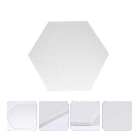 PAMINGONO 10Pcs White Hexagon Felt Wall Sticker Photo Display Board for Home Message and Decor