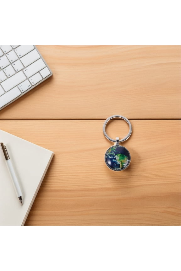 10Pcs Alloy Half Round Globe Keychains Earth Pendant Stylish Solar System Backpack Charm