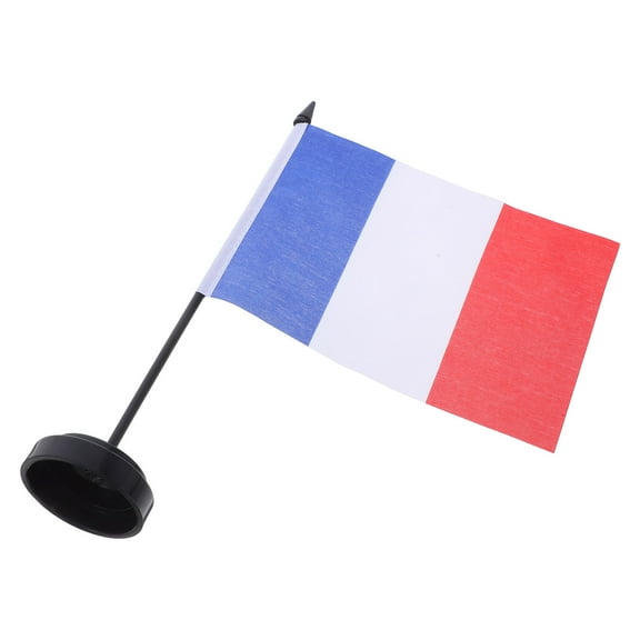 PAMINGONO 10Pcs French Desk Flags Small Table Flags with Stable Base for Office and Event Display