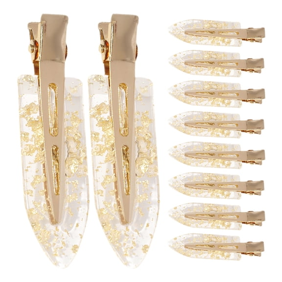 PAMINGONO 10Pcs Glitter Hair Clips for Women No Crease Plastic Metal Styling At Parties
