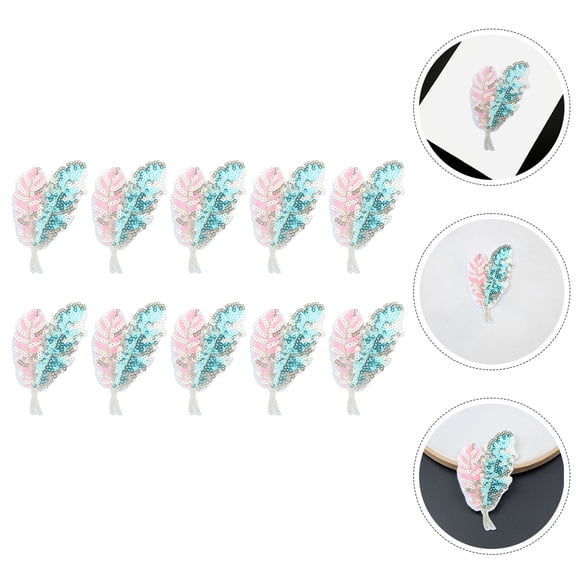 PAMINGONO 10Pcs Leaves Embroidered Appliques Assorted Color for Diy Projects and Personalization