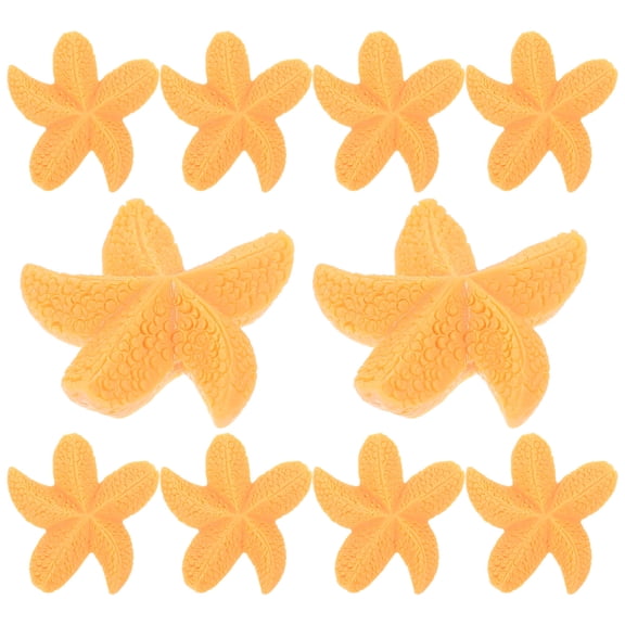 PAMINGONO 10Pcs Miniature Figurines Orange Resin Seastar for Home Users in Beach Theme