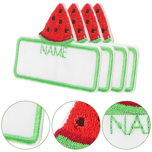 PAMINGONO 10Pcs Name Tags for Clothing Multi Color Rectangular Iron On Labels