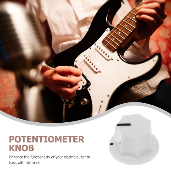 PAMINGONO 10Pcs Plastic Knob White with Black Dot for Electric Guitar and Bass