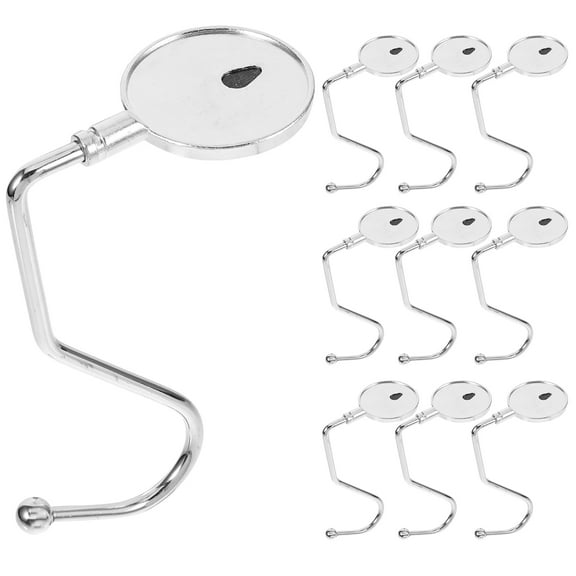 PAMINGONO Silver Aluminum Desk Bag Hook for Home Use Portable Lightweight