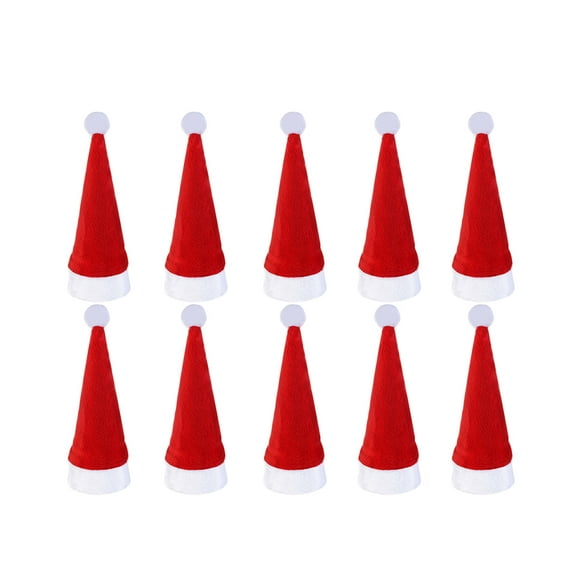 PAMINGONO 10Pcs Red Rectangular Christmas Caps Cutlery Holder for Restaurant Table Decoration