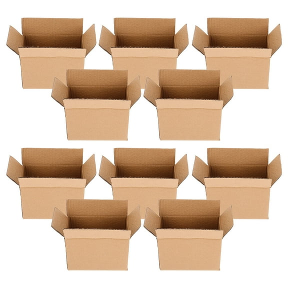 PAMINGONO 10Pcs Reusable Kraft Corrugated Moving Boxes Light Yellow for Packing and Mailing