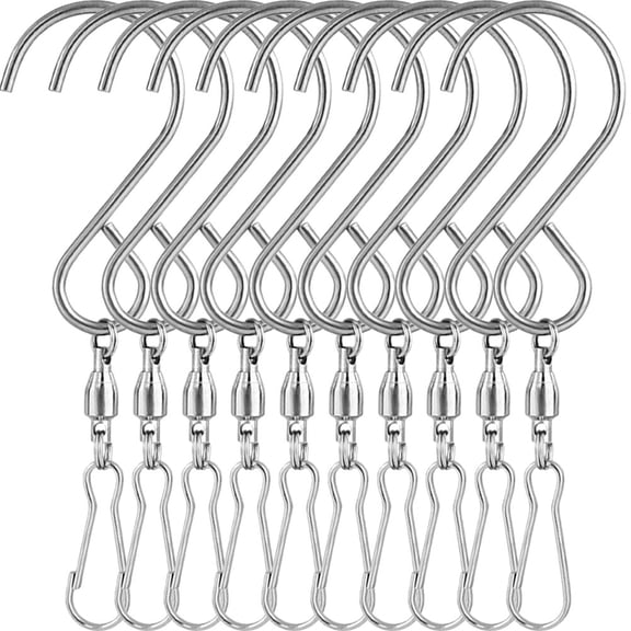 PAMINGONO Hanging Swivel Hooks for Decorators Silver 10Pack