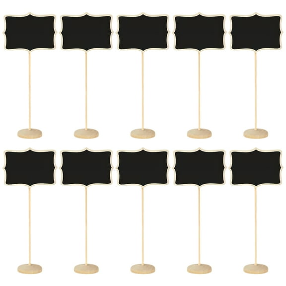 PAMINGONO Mini Chalkboard Signs Black Wood For Christmas Table 10Pcs 7.1In