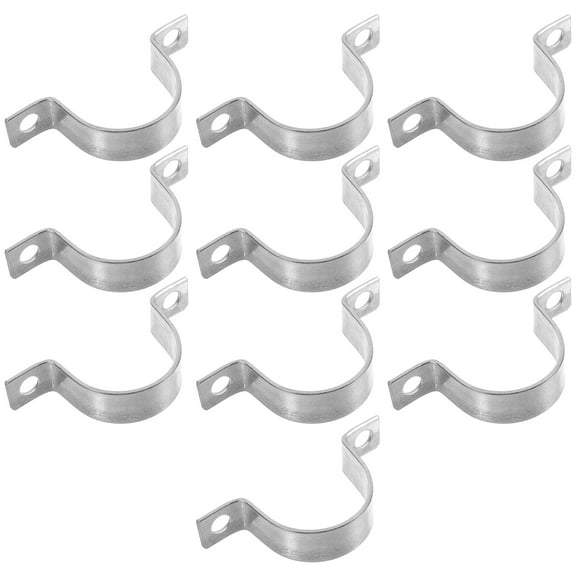 PAMINGONO 10Pcs Silver Galvanized Pipe Strap Clamps with Stable Wall Mounting for Tubing Support