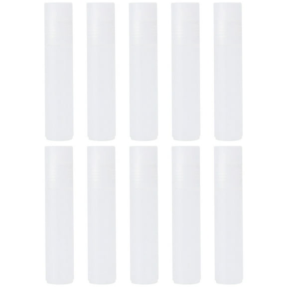 PAMINGONO 10Pcs White Round Top Cylindrical -on Bottle 1.5x3.5in Essential Oil Storage