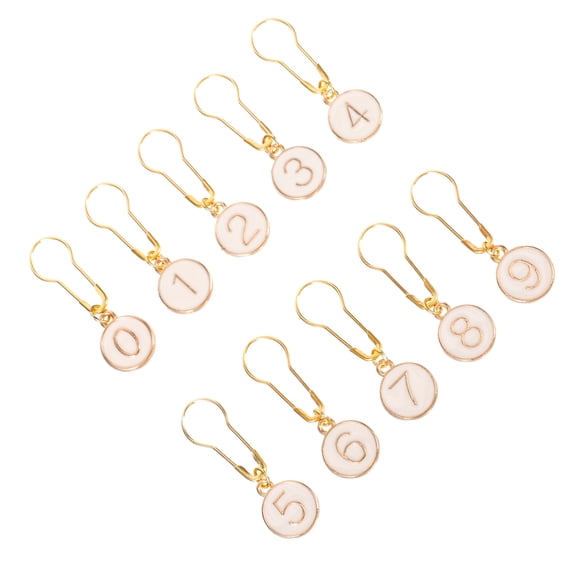 PAMINGONO Metal Knitting Rings Knitting Marker Sets Golden Zinc Alloy 10Pcs 1.5x0.4x0.1in
