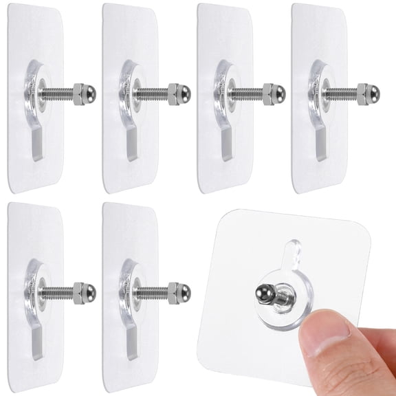 PAMINGONO Non-Trace Nail Hooks Furniture Clear Hanger Pads with Screws Acrylic 10Pcs