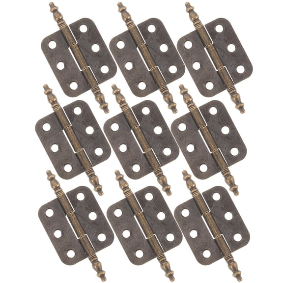 PAMINGONO 10Pcs Decorative Iron Door Hinges Brown Vintage Style for Cabinets and Wood Boxes
