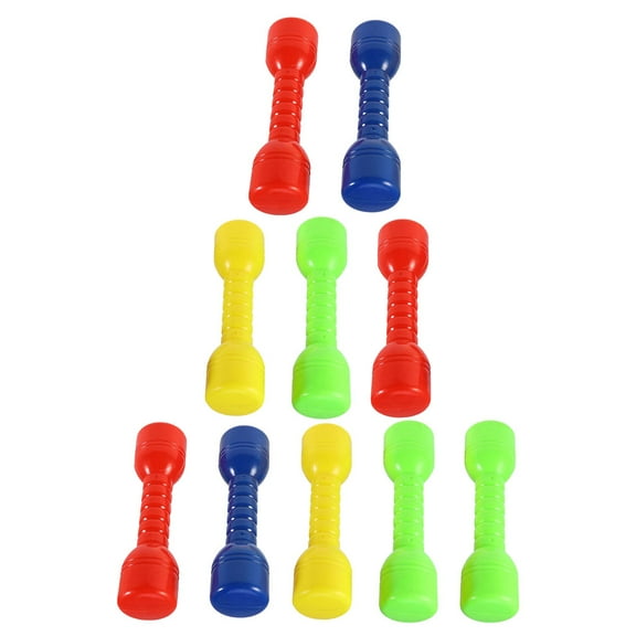 PAMINGONO 10Pcs Plastic Exercise Dumbbells for Hand Eye Coordination Ergonomic Handle Assorted Colors