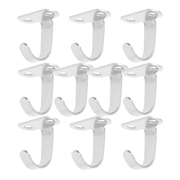 PAMINGONO 10Pcs Portable Silver Metal Ceiling Hooks for Home Use Hanging Plants and Party Decor