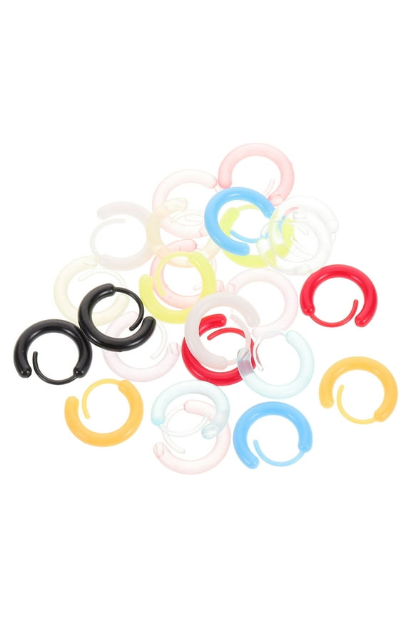 12Pairs Fashion Earring Resin Hoop Earrings in Assorted Colors for Casual Wear and School