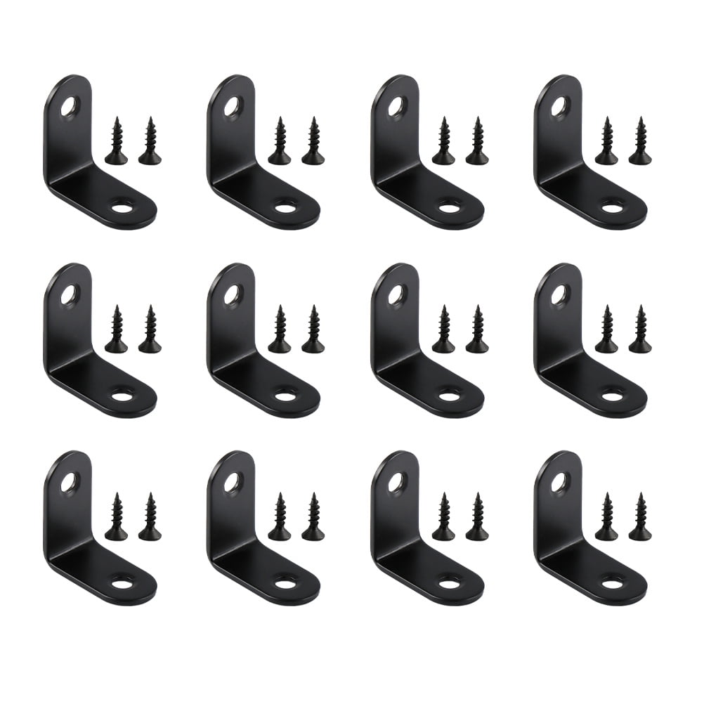 PAMINGONO 12Pcs Black Corner Brace For Shelves And Furniture 30*30*16Mm ...