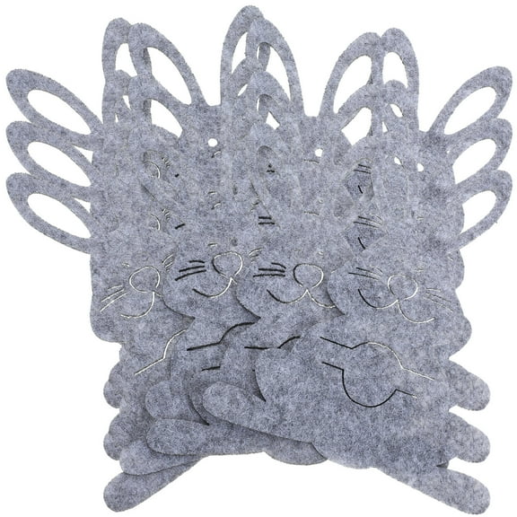 PAMINGONO 12Pcs Bunny Shaped Cutltery Sleeves Nonwovens Silverware Holder for Party Table Decorations