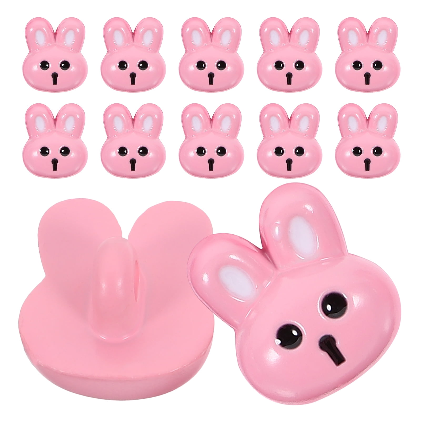 PAMINGONO 12Pcs Pink Resin Small Rabbit Buttons for Childrens Clothing ...