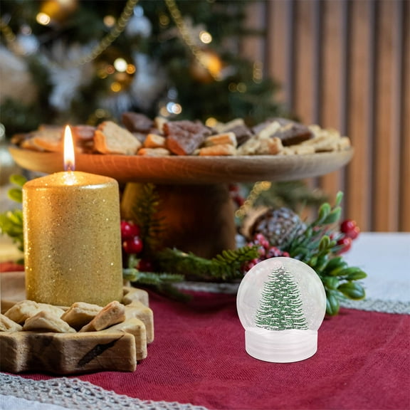 PAMINGONO 12Pcs Plastic Snow Globes for Kids and Holiday Decorations Round Shape