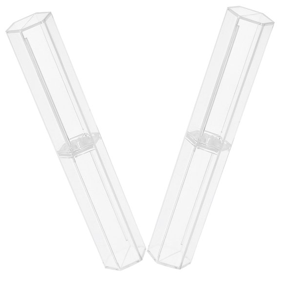 PAMINGONO 12pcs Hexagonal Acrylic Pen Box Single Ballpoint Case for Storage